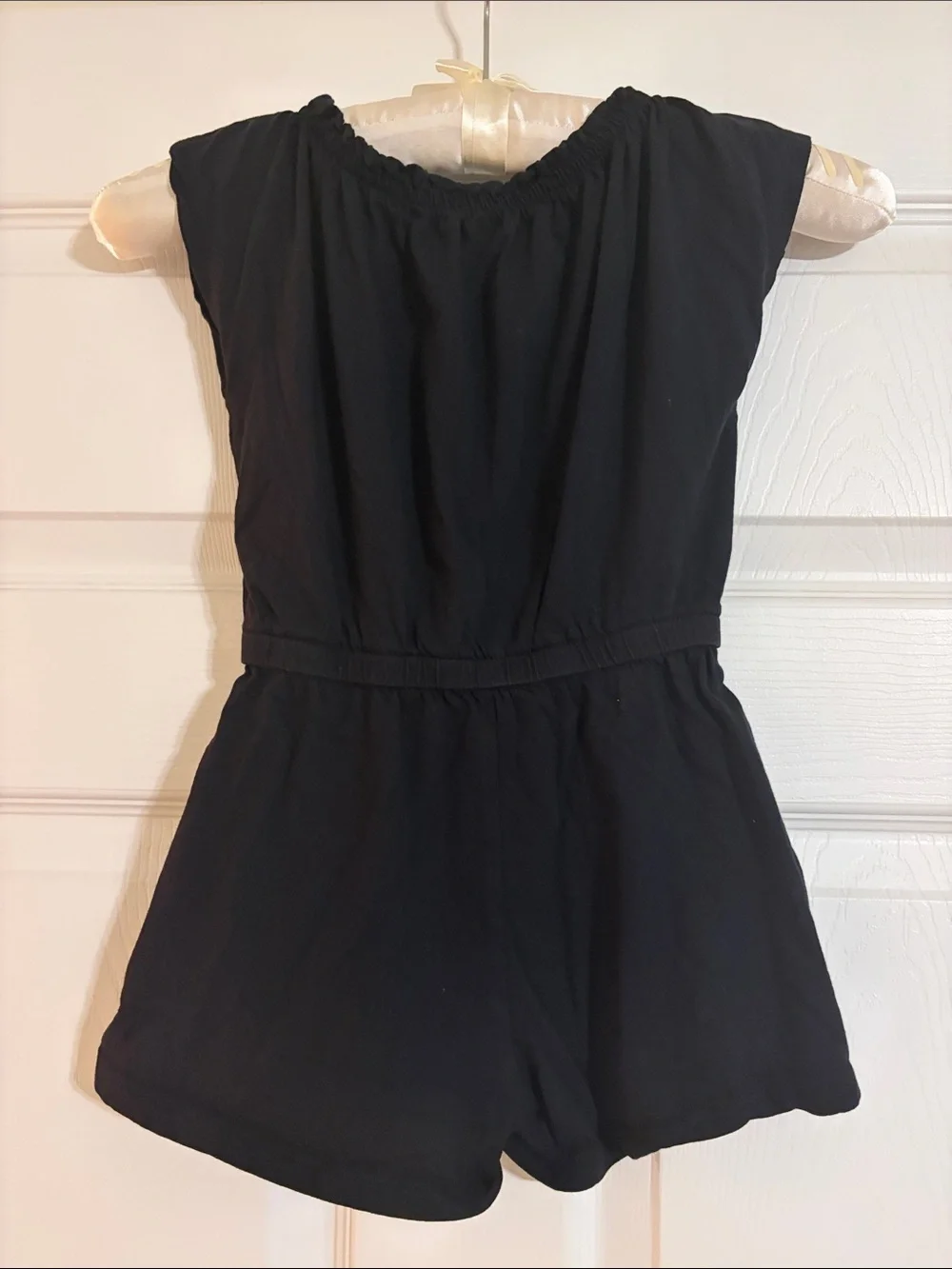 Old Navy Girls Black Woven Cotton Poplin Romper XS 5